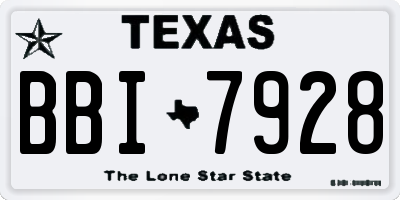 TX license plate BBI7928