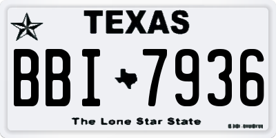 TX license plate BBI7936