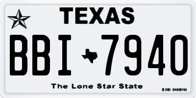 TX license plate BBI7940