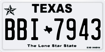 TX license plate BBI7943