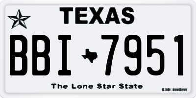 TX license plate BBI7951