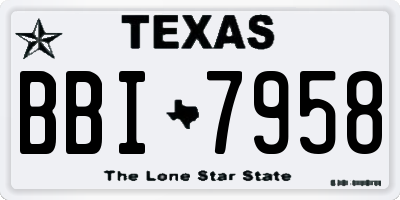 TX license plate BBI7958