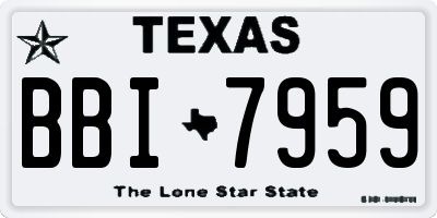 TX license plate BBI7959