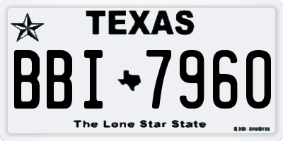 TX license plate BBI7960