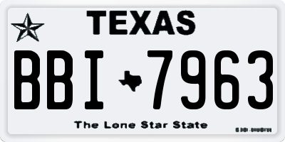 TX license plate BBI7963