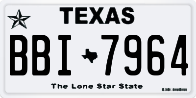TX license plate BBI7964