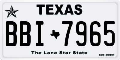 TX license plate BBI7965