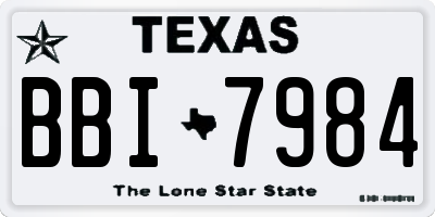 TX license plate BBI7984