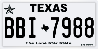 TX license plate BBI7988