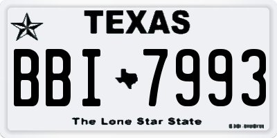 TX license plate BBI7993