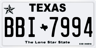 TX license plate BBI7994