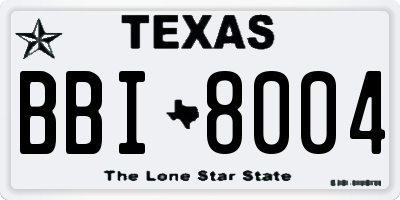 TX license plate BBI8004