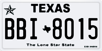 TX license plate BBI8015