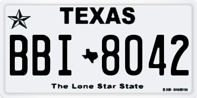 TX license plate BBI8042