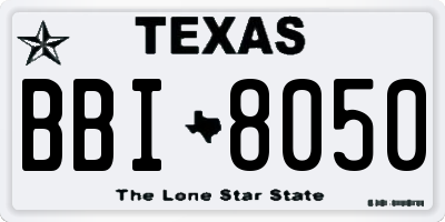 TX license plate BBI8050