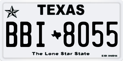 TX license plate BBI8055