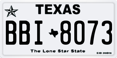 TX license plate BBI8073