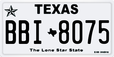 TX license plate BBI8075