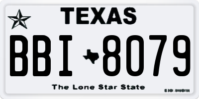 TX license plate BBI8079