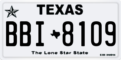 TX license plate BBI8109