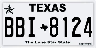 TX license plate BBI8124