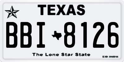 TX license plate BBI8126