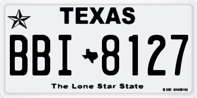 TX license plate BBI8127