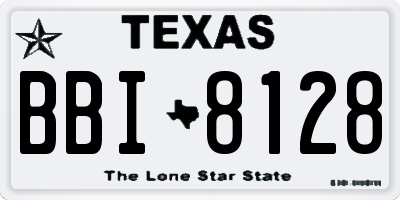 TX license plate BBI8128