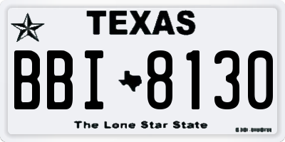 TX license plate BBI8130