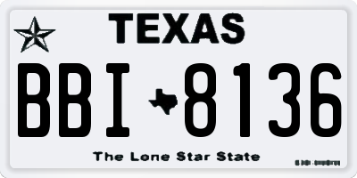 TX license plate BBI8136