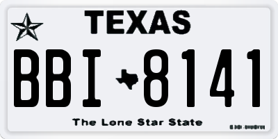TX license plate BBI8141