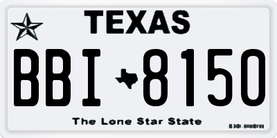 TX license plate BBI8150