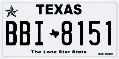 TX license plate BBI8151