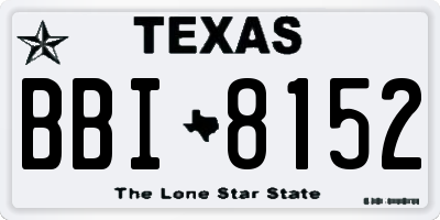 TX license plate BBI8152