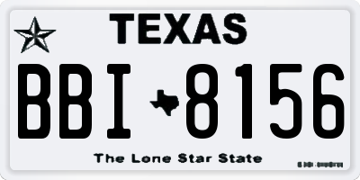 TX license plate BBI8156