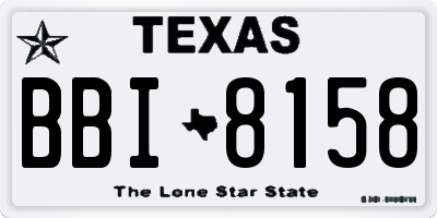 TX license plate BBI8158