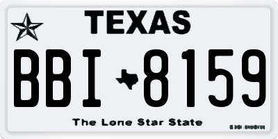 TX license plate BBI8159