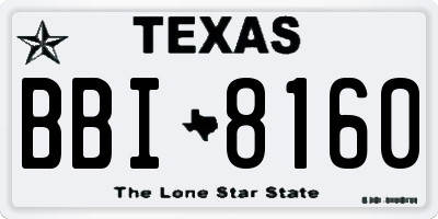 TX license plate BBI8160