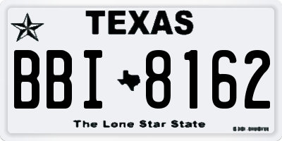 TX license plate BBI8162
