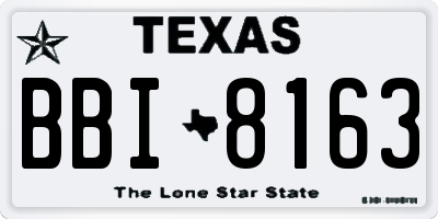 TX license plate BBI8163