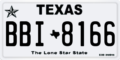 TX license plate BBI8166