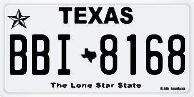 TX license plate BBI8168