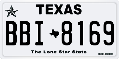 TX license plate BBI8169