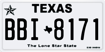 TX license plate BBI8171