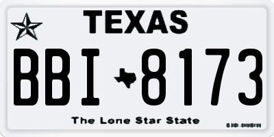 TX license plate BBI8173