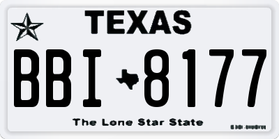 TX license plate BBI8177