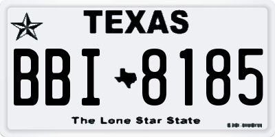 TX license plate BBI8185