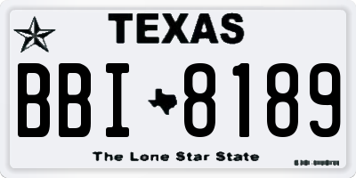 TX license plate BBI8189