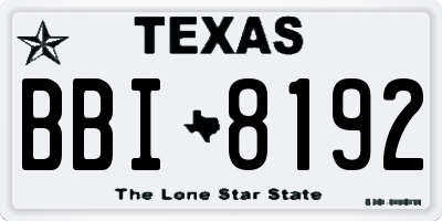 TX license plate BBI8192
