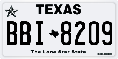 TX license plate BBI8209